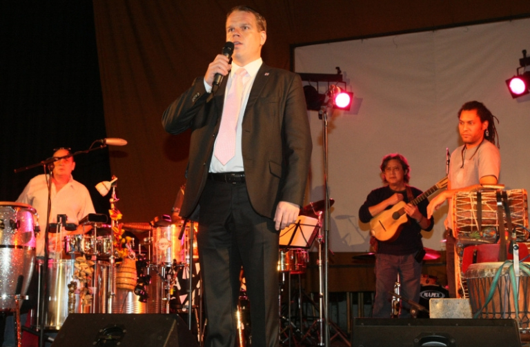 Koncert pro handicapované děti zahájil radní Pavel Petráček.